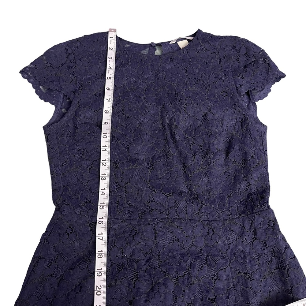 New!! H&M Short Sleeve Lace Midi Dark Blue Dress Size 6 - Picture 7 of 13